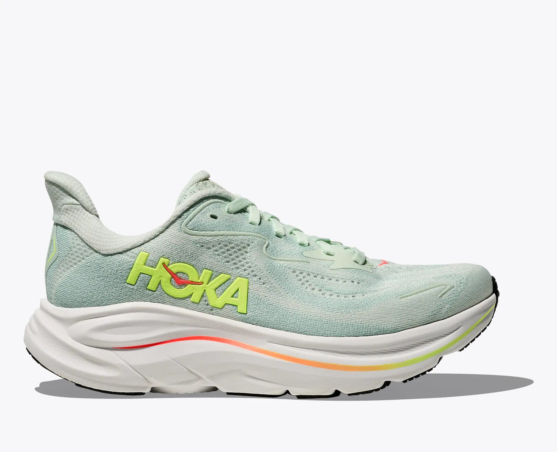Hoka Clifton 10 - Sea Glass / Neon Flame